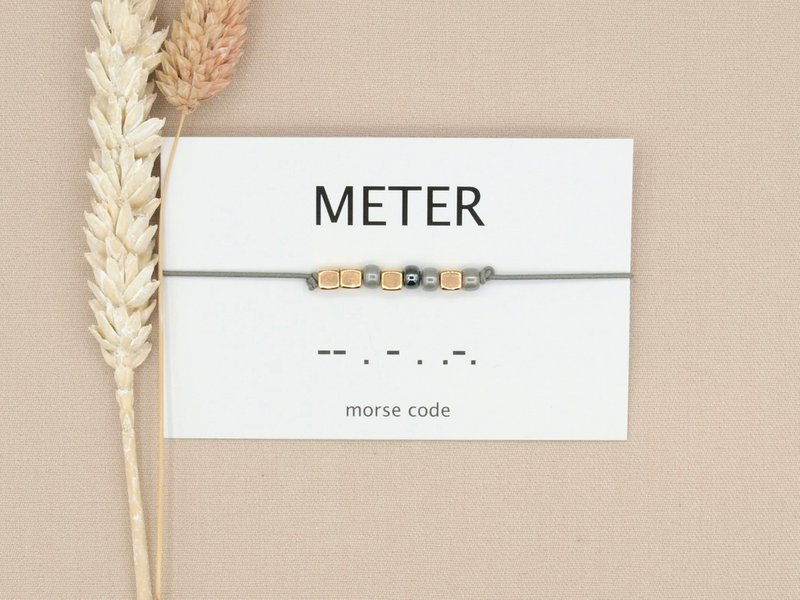 Morse code armband meter (zilver,rosé goud,goud)