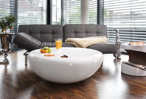 Coffee table Ø 100 cm round white fiberglass