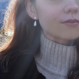 Orecchini a bottone in argento sterling con perle d'acqua dolce in argento | di nlanlaVictory