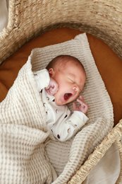 vaffel babytæppe linned/bomuld 100x120 cm brik