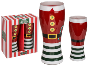 Bierglas, Weihnachtsmannkostüm, für ca. 460 ml,