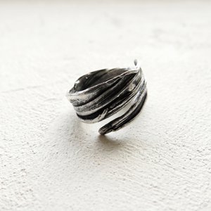 Oxidized Silver Adjustable Ring – Organic Sculptural