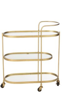 J-Line Trolley Oval – Metall/Spiegel – Gold
