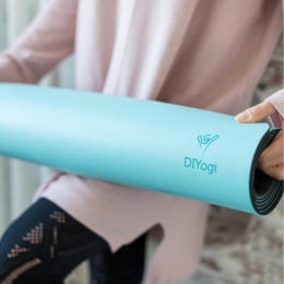 Yoga mat natural rubber - blue