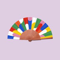 Abanico PLAYGROUND  - 23 cm - Rojo, verde, amarillo, azul