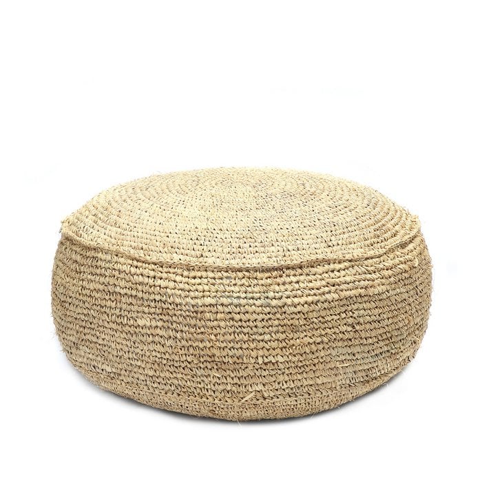 De Raffia Flores Pouffe - Natuurlijk