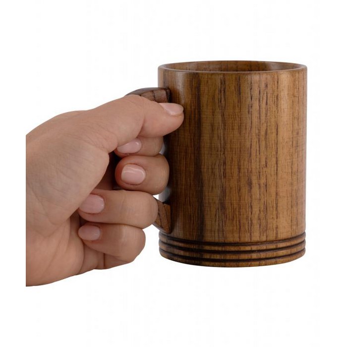 Boccale di Birra in Legno Stile Medievale, Tazza a Doppio Strato di Grande Capacità per Cucina e Ristoranti