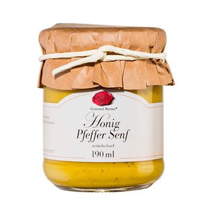 Honey pepper mustard in glass 190ml