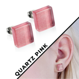 Firkantede ørestikker med glassten i mange farver • 10 mm • bæredygtige / minimalistiske / holdbare