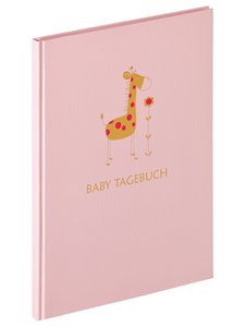 Dagboek Babydier, roze, 20X28 cm