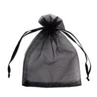 ZWARTE organza zakjes 9x12cm (per 100 stuks)