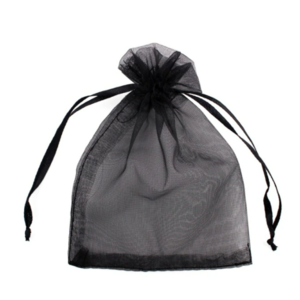 ZWARTE organza zakjes 9x12cm (per 100 stuks)