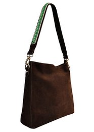 BOHO IBIZA BAG - Tracolla Menta Avorio (70cm) + Borsa Scamosciata (Cacao)