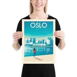 Vintage Oslo Poster | Premium Poster Stadt Oslo Norwegen