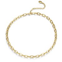 CO88 8CN-26206 Halskette mit Stahlgliedern – Charms-Kollektion – Damen – ovale Glieder – 40 + 7 cm – goldfarben