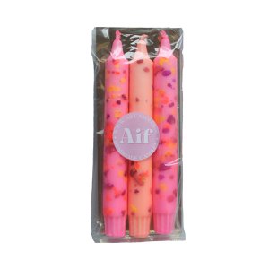 Set aus Trio-Dinner-Kerzen-Konfetti