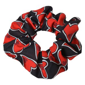 Hair Elastic Red Black Synthetic Hearts