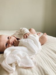 Muslin with crochet piping - Pink Piping