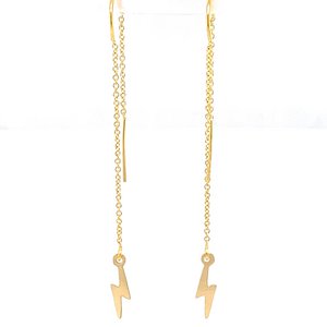 King pull through earrings Lightning pendant