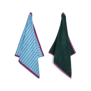 Theedoek en Handdoek Set Vivid Blue Green