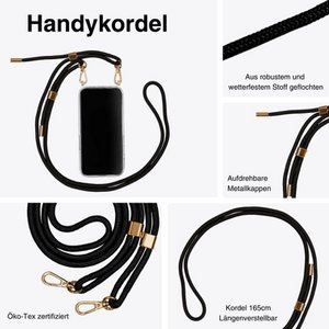 Mobile phone chain cord Noa Pro black with gold or silver