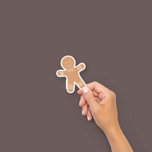 Gingerbread man vinyl sticker - perfect for customizing your favorite things