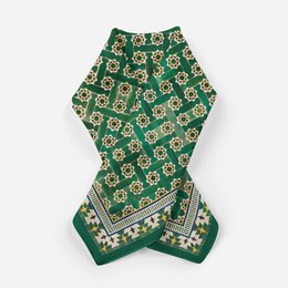 Green Square Scarf Silk