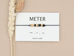 Morse code armband meter (zilver,rosé goud,goud)