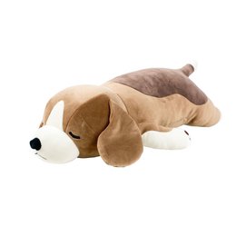 Large plush beagle dog toy, 54 cm in size, perfect as a Valentine's Day gift. Soft, cuddly, and features a sleeping pose.