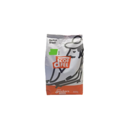 Dark roasted 100% Arabica coffee beans from Santos, Brazil. Rich, full-bodied flavor with notes of espresso and caramel.
