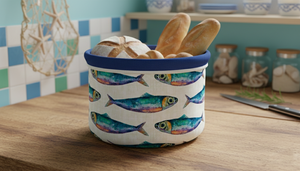 Korbbrot-Mehrzweckkorb mit rundem Boden – Sardinen