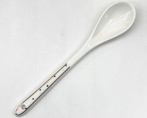 Porzellanlöffel mit Punkten gold/rosa