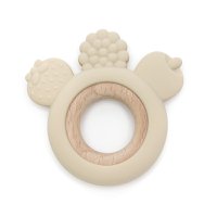 Zacht & Hard | FRUIT Bijtring van hout en siliconen | ZAND