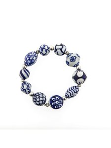 Armband Delfts blauw - Keramiek - Elastisch