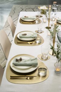 Skinnature Tischset | recyceltes Leder | Kiesel 40x46cm