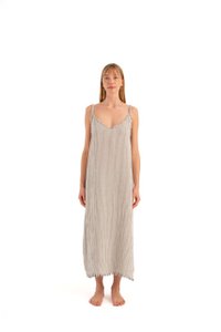 Stripe Linen Strappy Dress (3341) 69% Cotton, 27% Viscose, 4% Linen