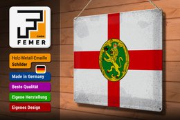 Tin Sign Flag Alderney 40x30cm Flag Alderney Vintage
