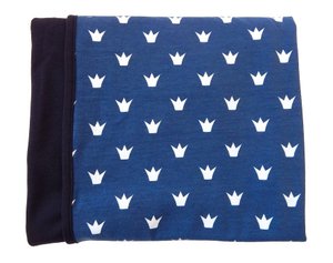 Babydeken - Blauw met Witte Kroontjes