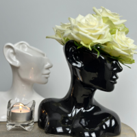 Vase Black - Ceramic vase - Vase Face