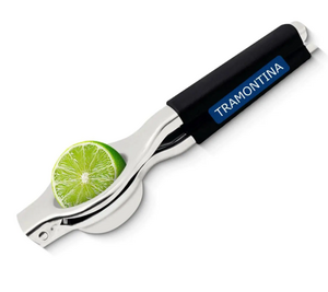 Tramontina roestvrijstalen citroenzeef met een zwarte handgreep