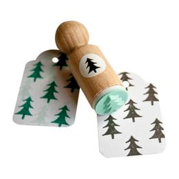 Mini-Weihnachtsbaum-Stempel – Holzstempel für Feiertagshandwerk