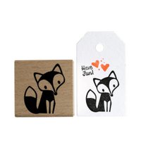 Adorable Fox Wooden Rubber Stamp