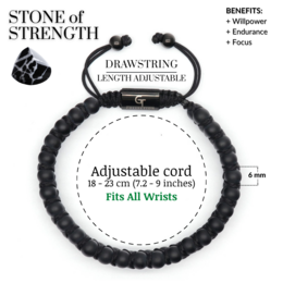 Men's BLACK ONYX Double Bead Bracelet