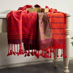 Scharlaken katoenen hamamhanddoek