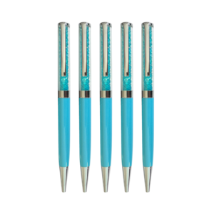 Swarovski Stijl Pennen | 5 Stuks | Blauw | Metaal | 500+ Kristallen