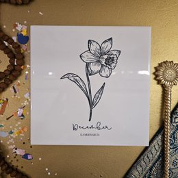 Geburts-Blumenfliese | Januar