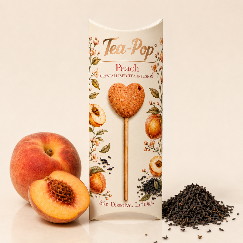 TEA-POP Thé sur un bâton | Pêche | Plateau de présentation de 20 bâtons