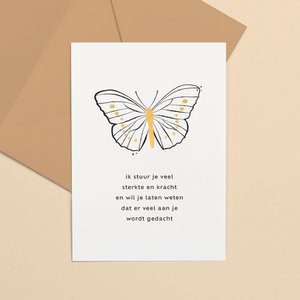 Greeting card gold foil | Butterfly