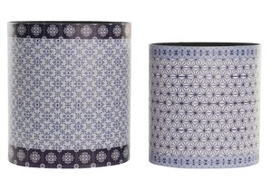 Vuilnisbakkenset 2 HOUTEN CANVAS 31,5X23X35,3 BLAUW LD183001