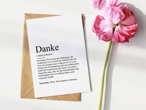 Definitie "Bedankt" wenskaart